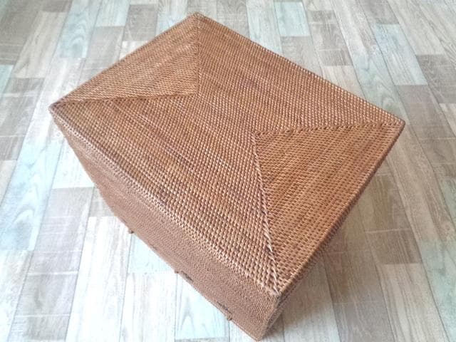 B4長方形ボックス●フタ付●柄入●アタ●バリ島●1002●特大サイズ