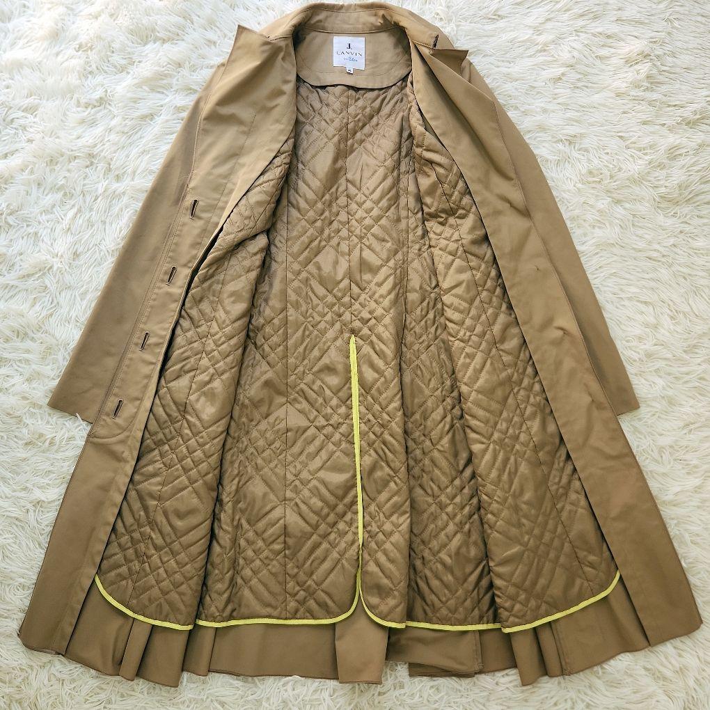 ランバンオンブルー　トレンチコート　ライナー付き　プリーツ　S　ベージュ