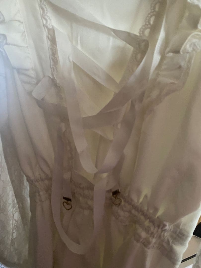 1/5まで限定価格LIZLISA ティアラリボンティアードワンピース ホワイト