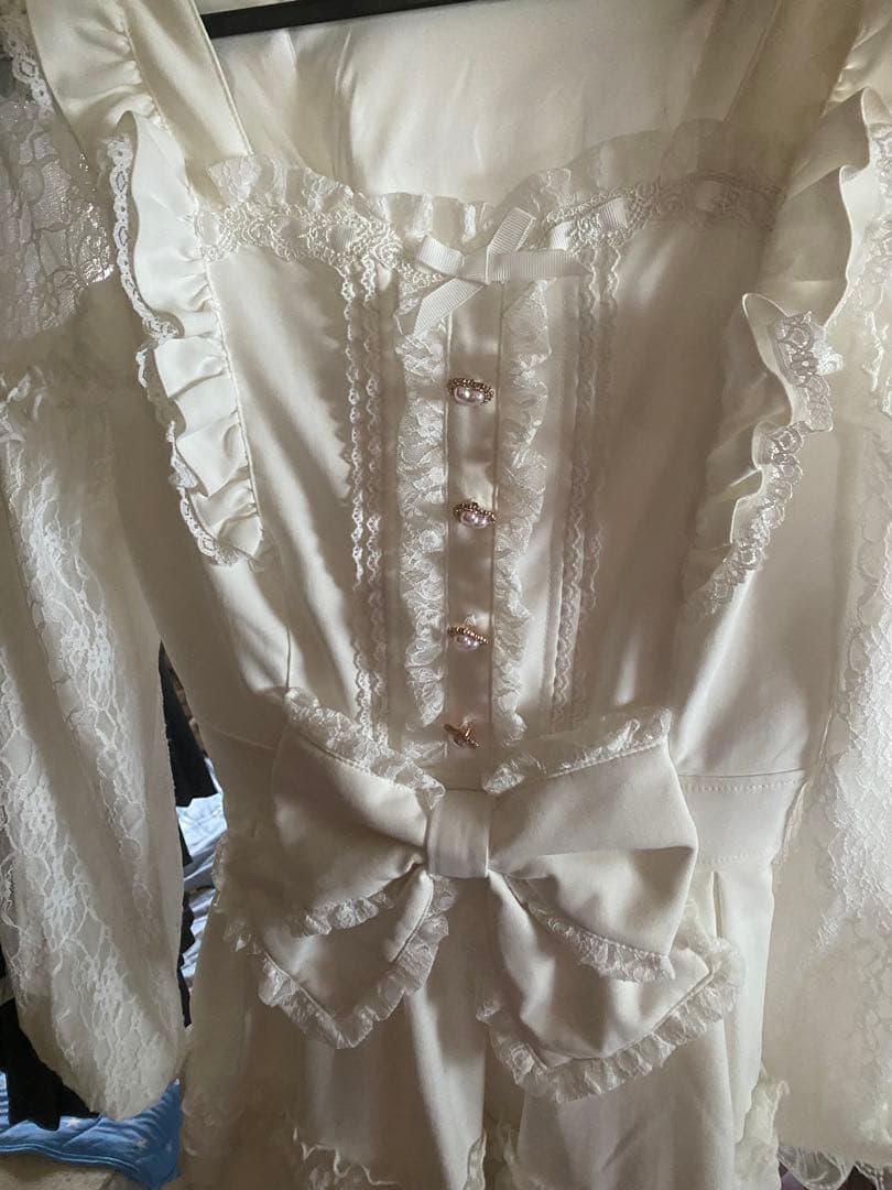 1/5まで限定価格LIZLISA ティアラリボンティアードワンピース ホワイト