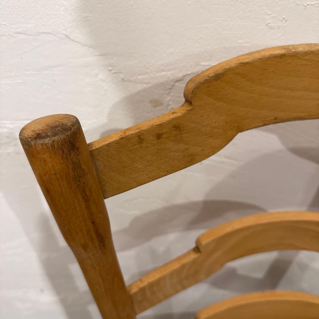 ヴィンテージ　ダイニングチェア　カフェチェア　剥離　座面装飾　3