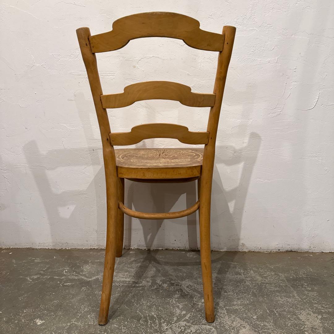 ヴィンテージ　ダイニングチェア　カフェチェア　剥離　座面装飾　3