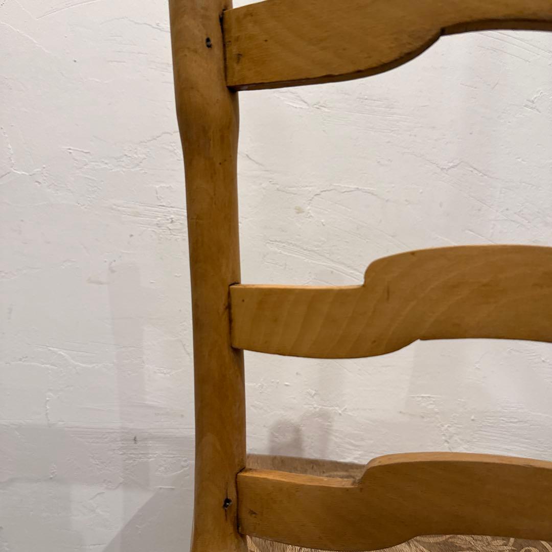 ヴィンテージ　ダイニングチェア　カフェチェア　剥離　座面装飾　3