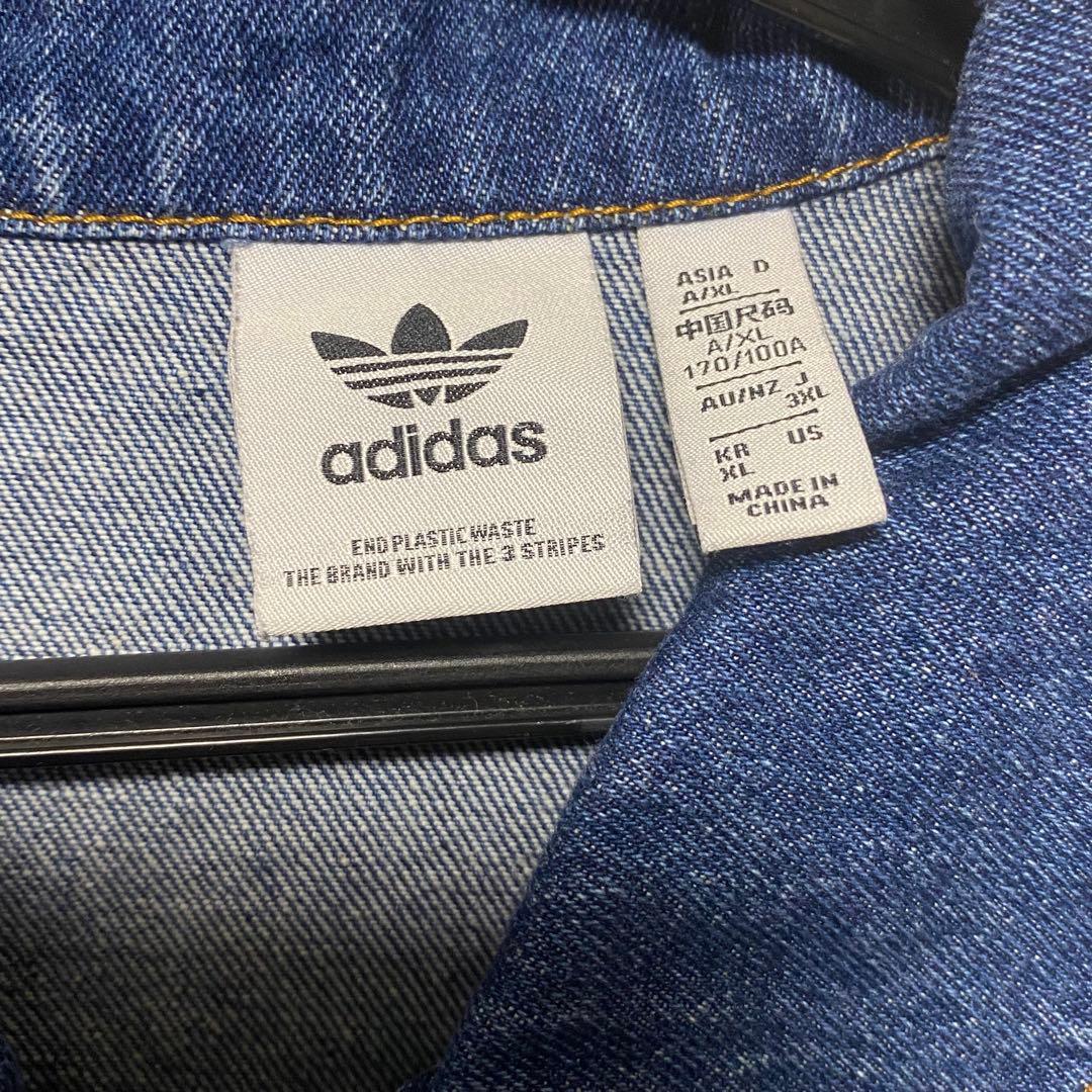 adidas デニム ジャケット 3XL 花刺繍