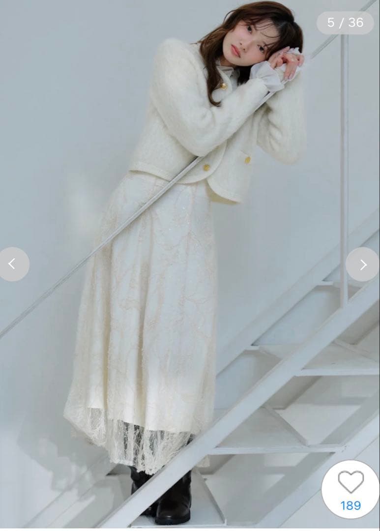 完売色♥️新品タグ付き✨SNIDELファーライクフリルニットジャケット