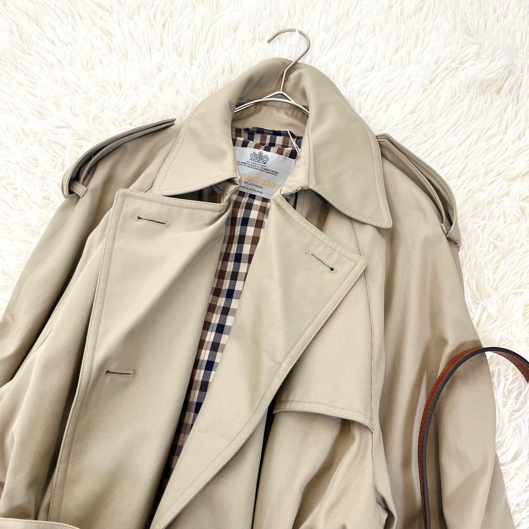 アクアスキュータム 高級 トレンチコート ロング 【8】 大きいサイズ ベージュ