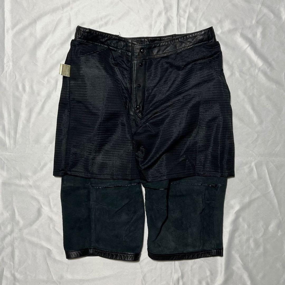 定*鮪様 UNDERCOVER 90s レザーショーツ 黒 初期 ショートパンツ