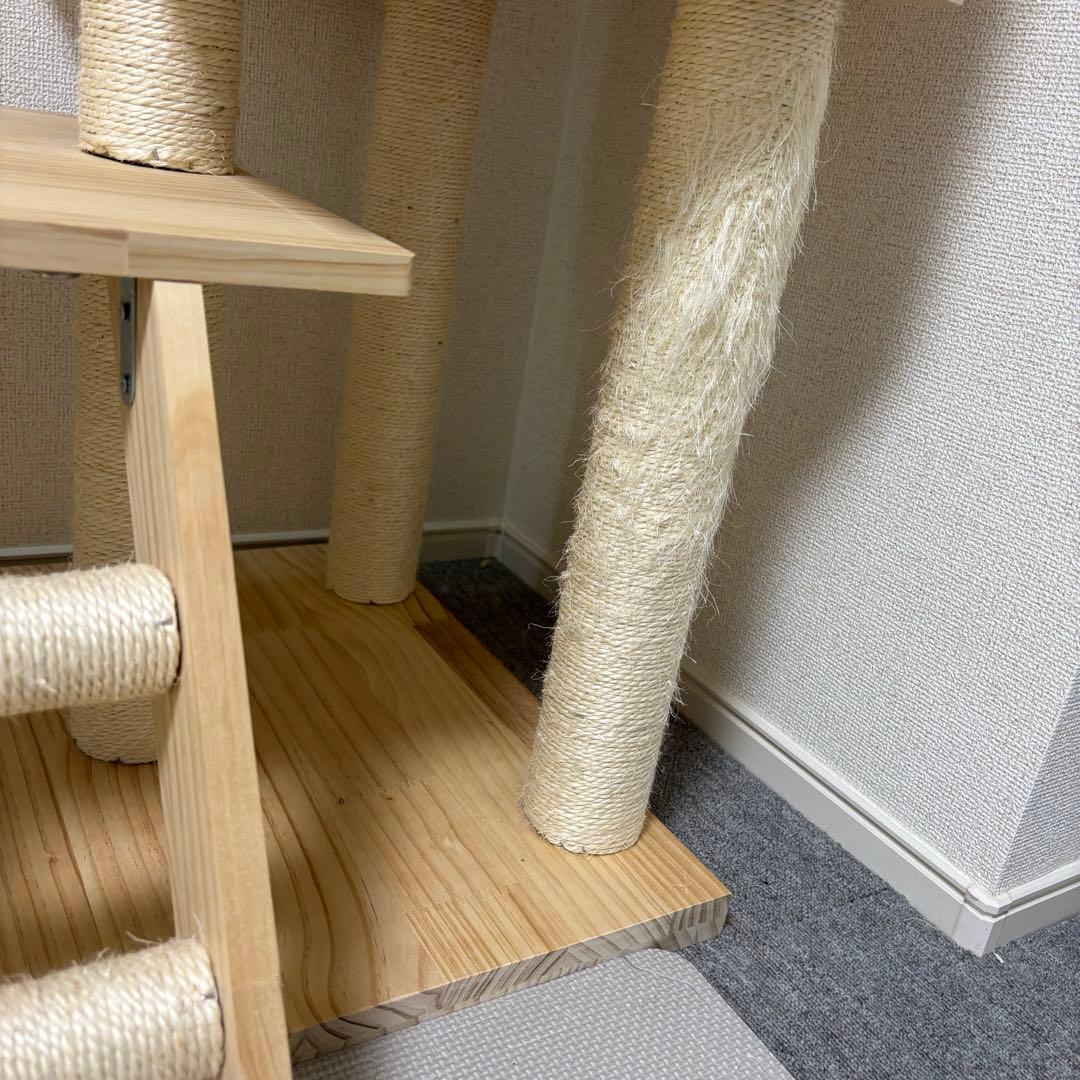 大型 キャットタワー 木製 宇宙船付き 高さ165cm