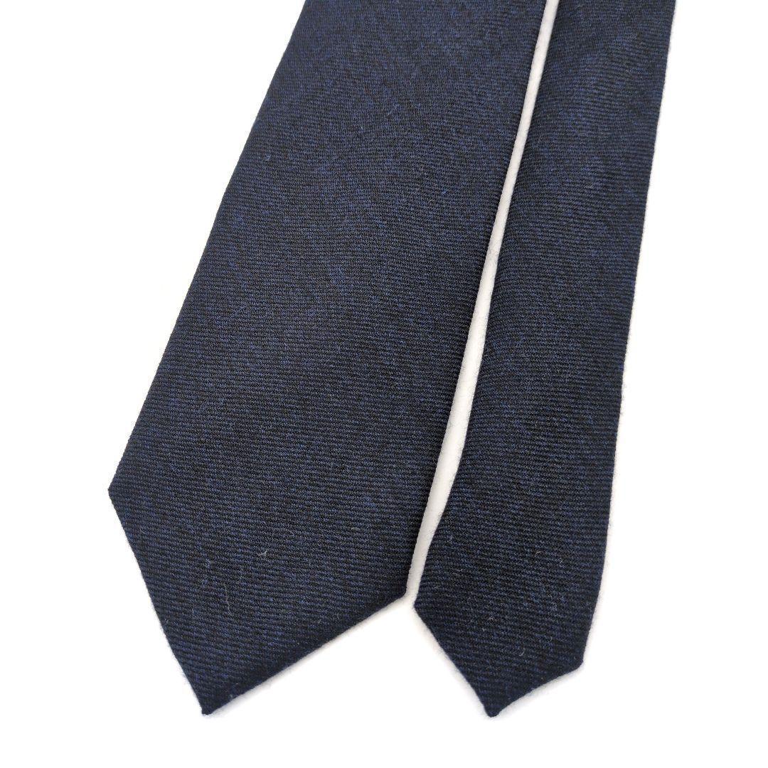 【美品】フランコバッシ ネクタイ ネイビー・ブラック 無地 ソリッド 高級