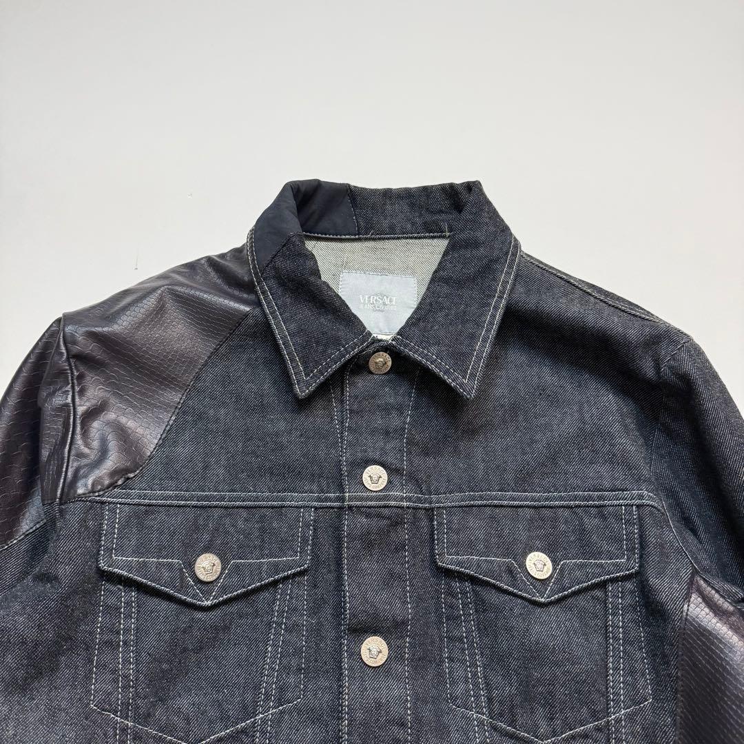 ジャケット・アウター 90-00s VERSACE leather design denim jkt
