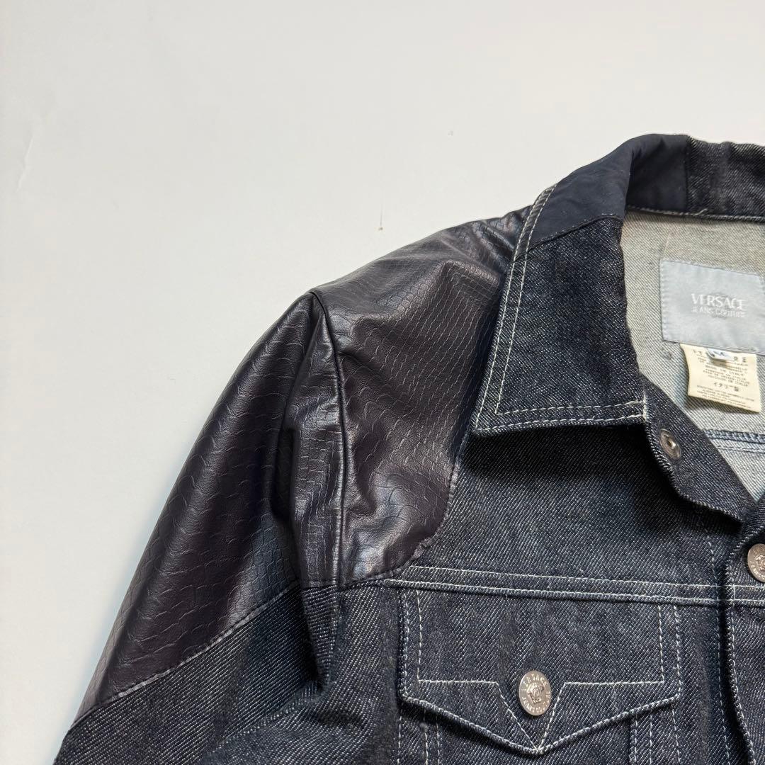 ジャケット・アウター 90-00s VERSACE leather design denim jkt