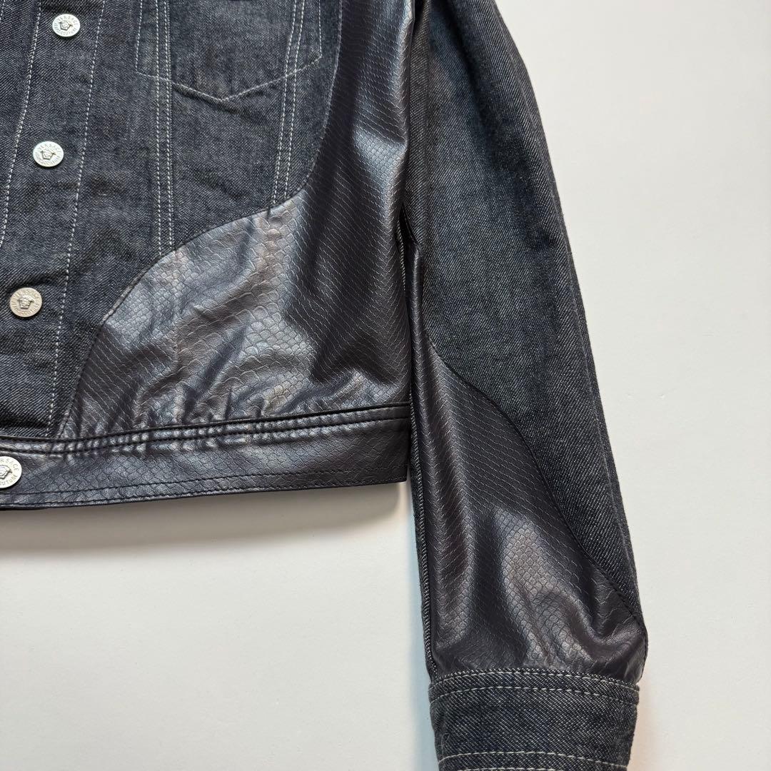 ジャケット・アウター 90-00s VERSACE leather design denim jkt