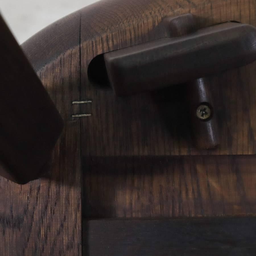 英国アンティーク調 ダイニングチェア オーク無垢 刳り貫き パーソナルチェア