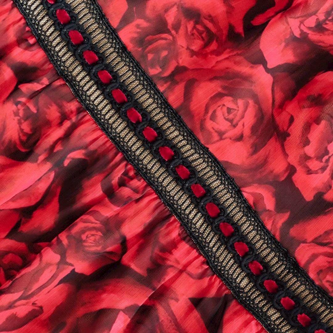 TADASHI SHOJI ローズ レース ロング マキシ ドレス 0