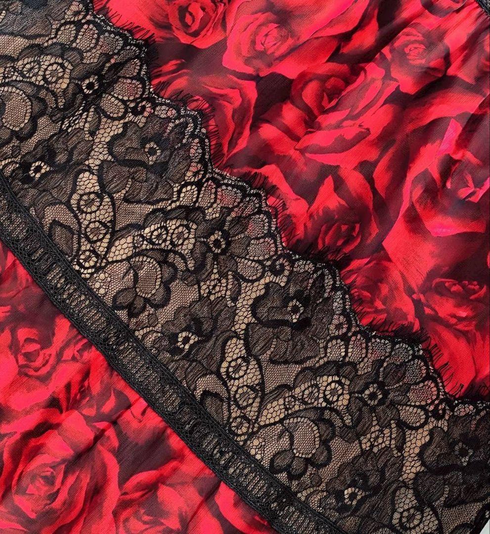 TADASHI SHOJI ローズ レース ロング マキシ ドレス 0