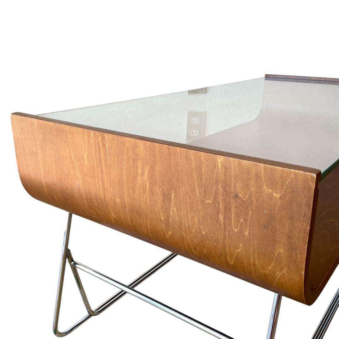 ミッドセンチュリー ガラス ローテーブル センターテーブル コーヒーテーブル 机