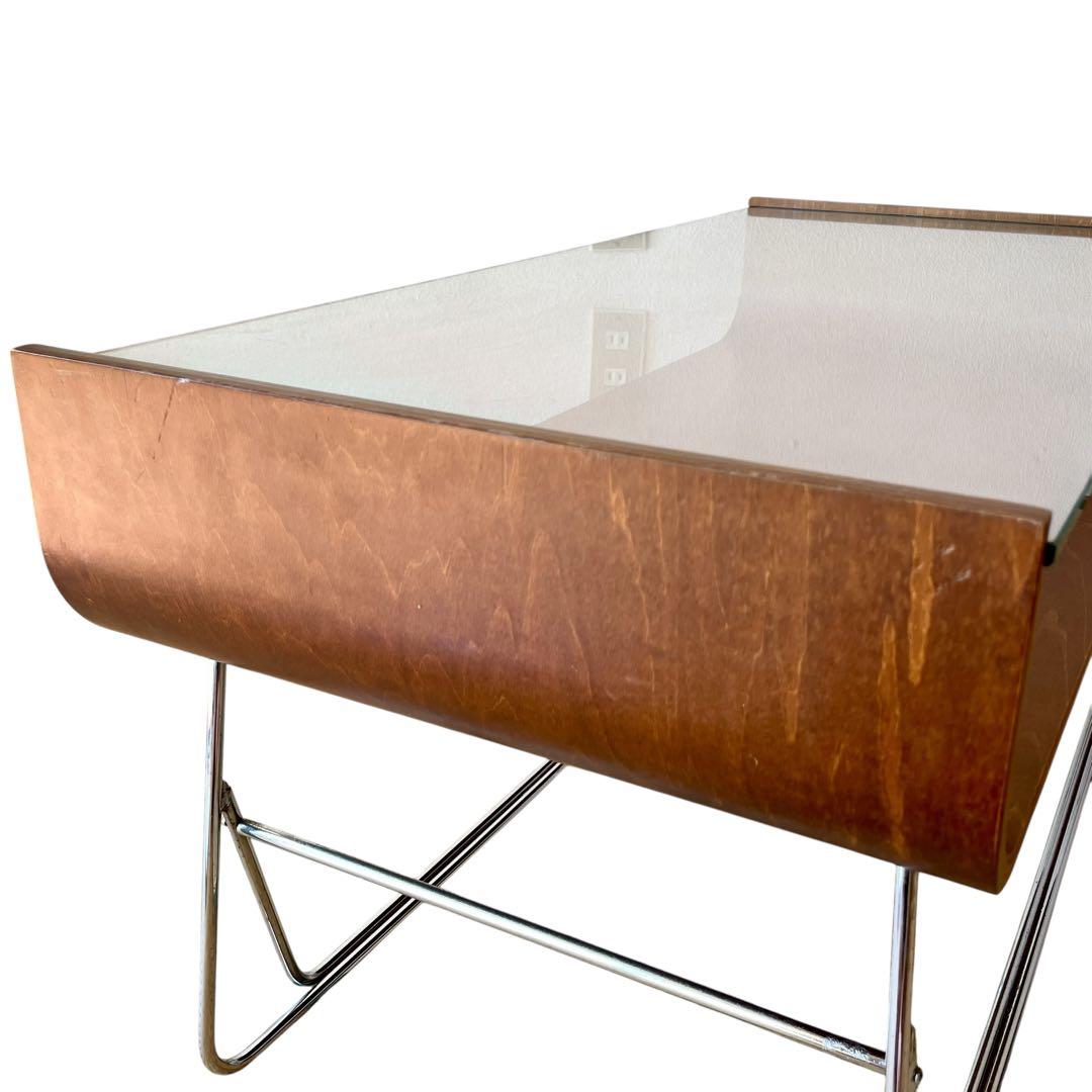 ミッドセンチュリー ガラス ローテーブル センターテーブル コーヒーテーブル 机