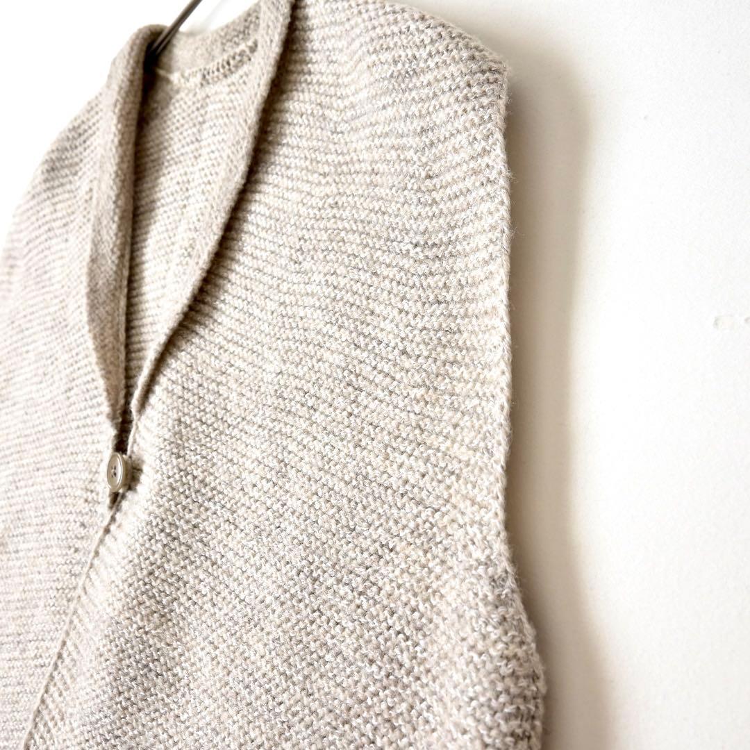 中川政七商店 コクーン ウール ニットベストカーディガン へちま襟