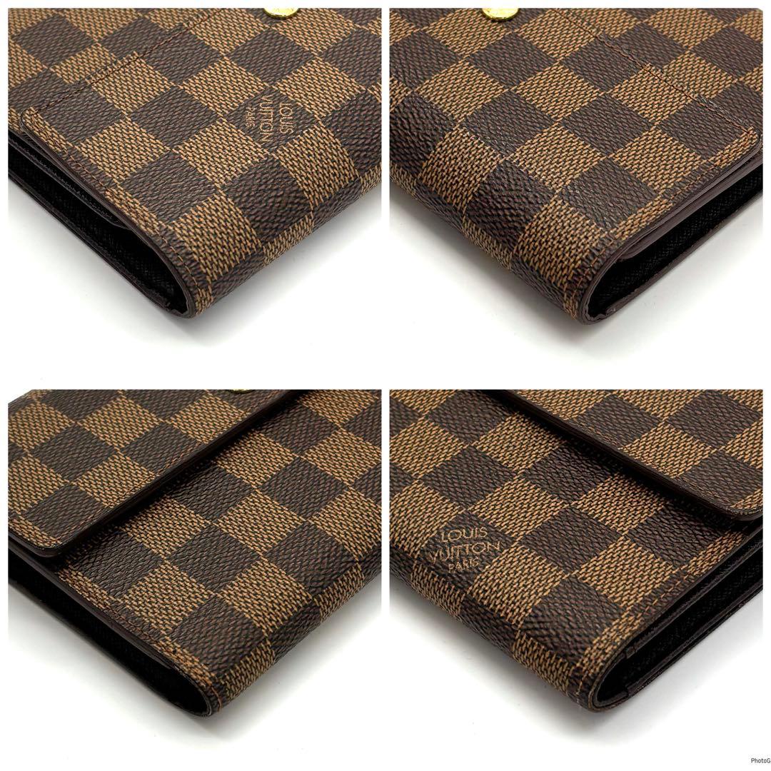 【超美品】ルイヴィトン ダミエ ポルトトレゾール エテュイパピエ 三つ折り財布