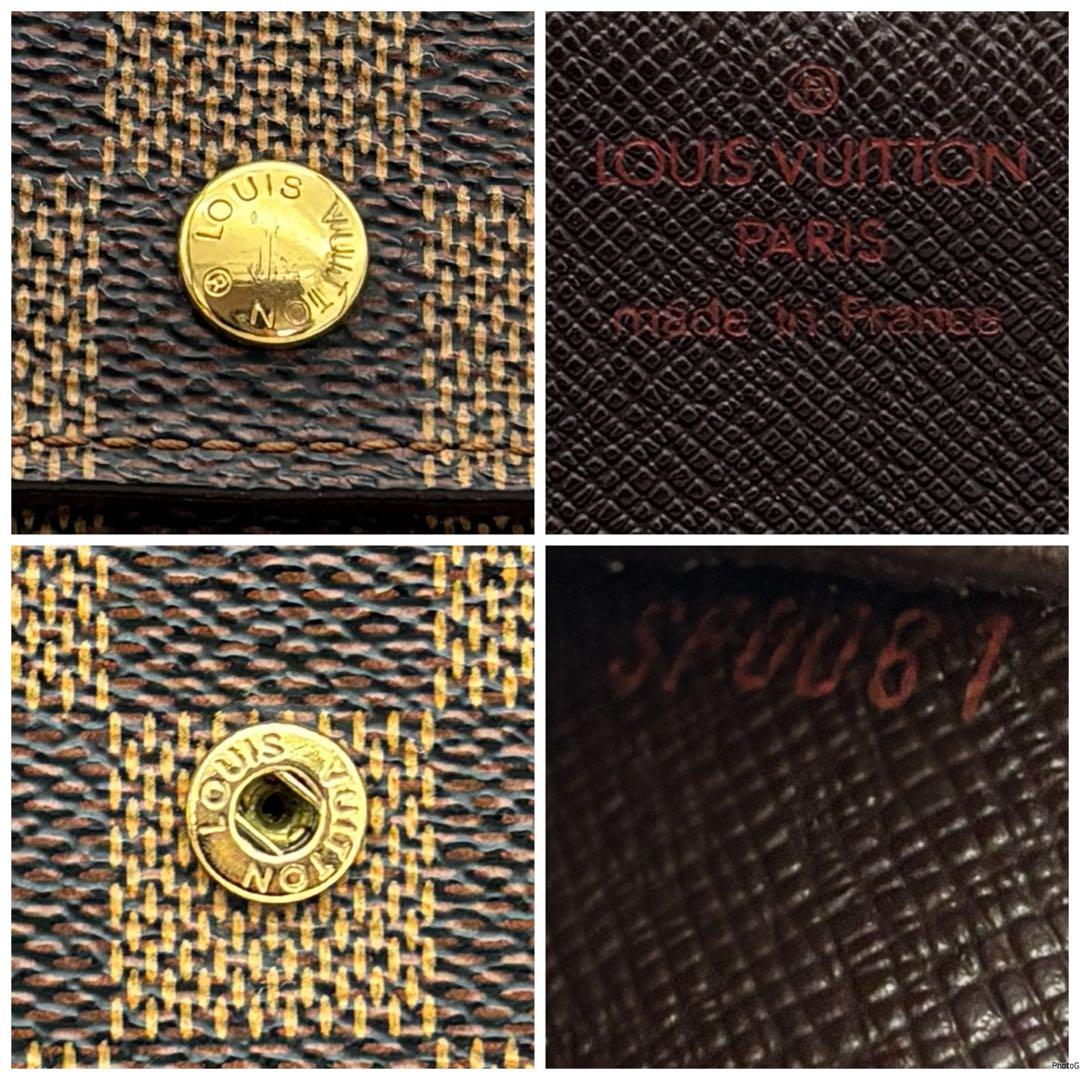 【超美品】ルイヴィトン ダミエ ポルトトレゾール エテュイパピエ 三つ折り財布