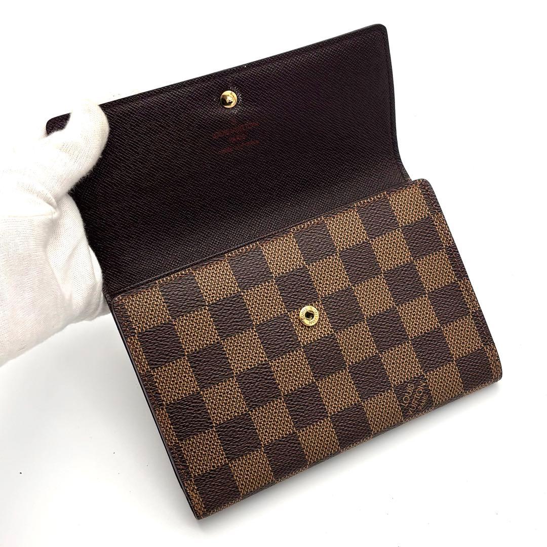 【超美品】ルイヴィトン ダミエ ポルトトレゾール エテュイパピエ 三つ折り財布