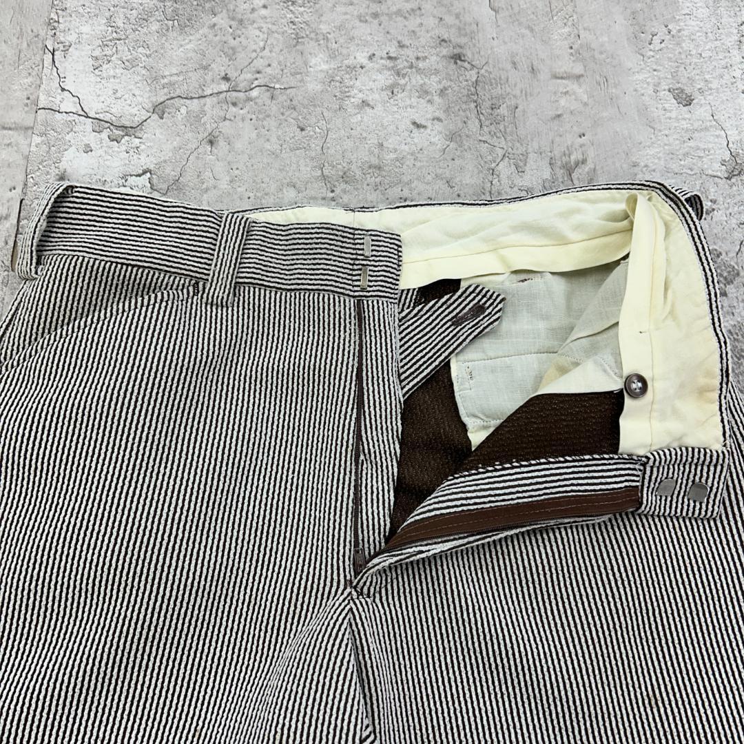 ご*す様 70s　zayre　ストライプ　スラックス　古着　ブラウン　ホワイト