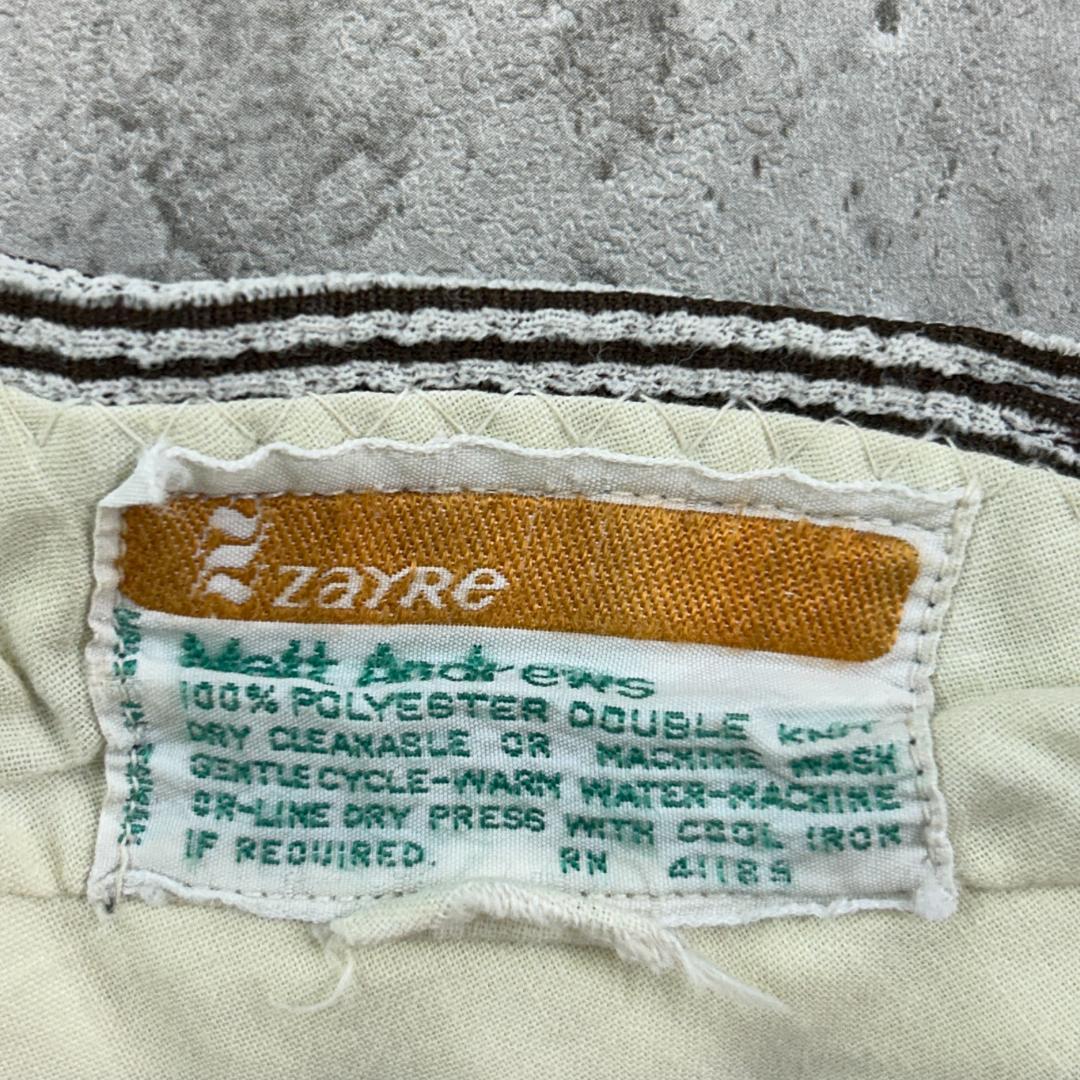 ご*す様 70s　zayre　ストライプ　スラックス　古着　ブラウン　ホワイト