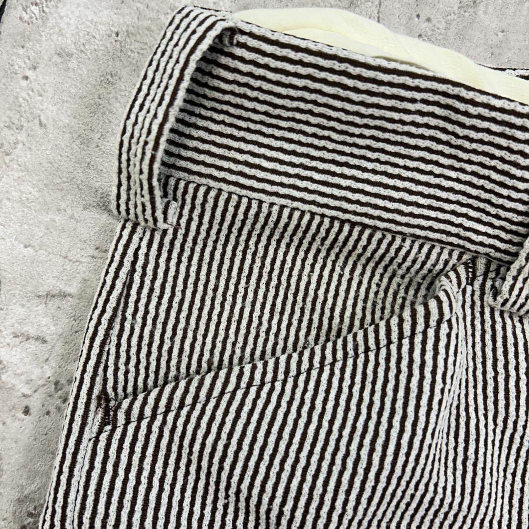ご*す様 70s　zayre　ストライプ　スラックス　古着　ブラウン　ホワイト