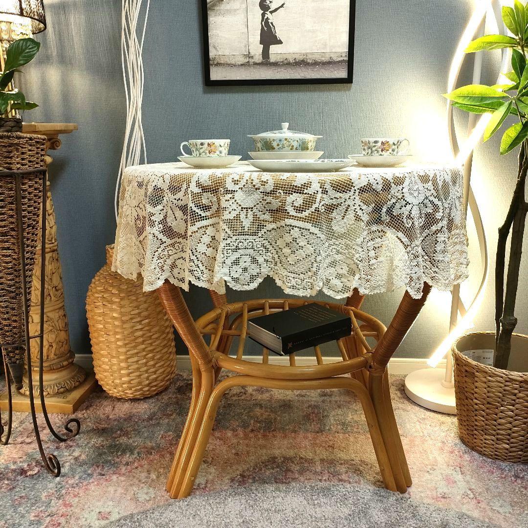 【レトロモダン】ラタン 籐 センターテーブル ダイニングテーブル