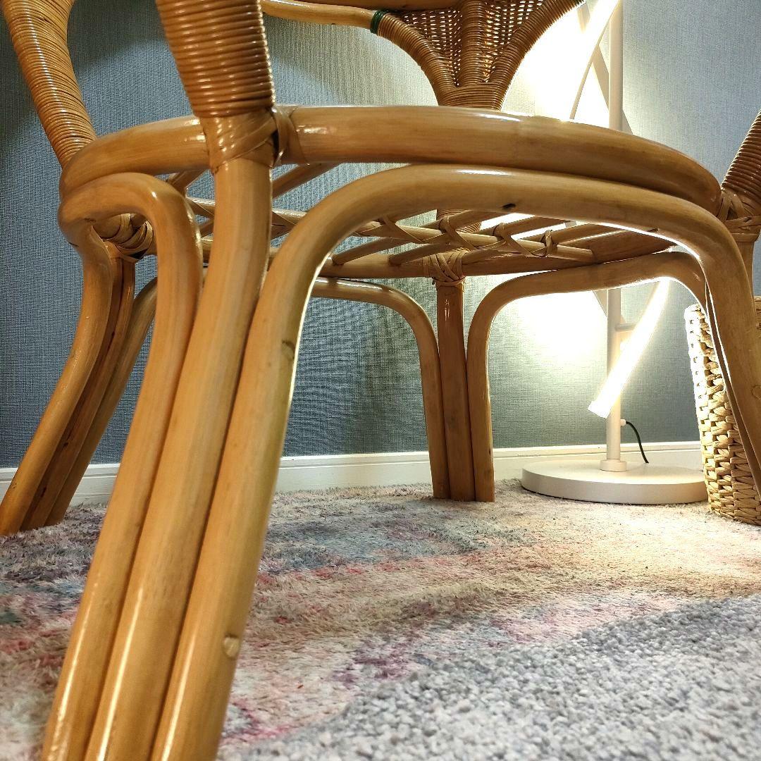 【レトロモダン】ラタン 籐 センターテーブル ダイニングテーブル