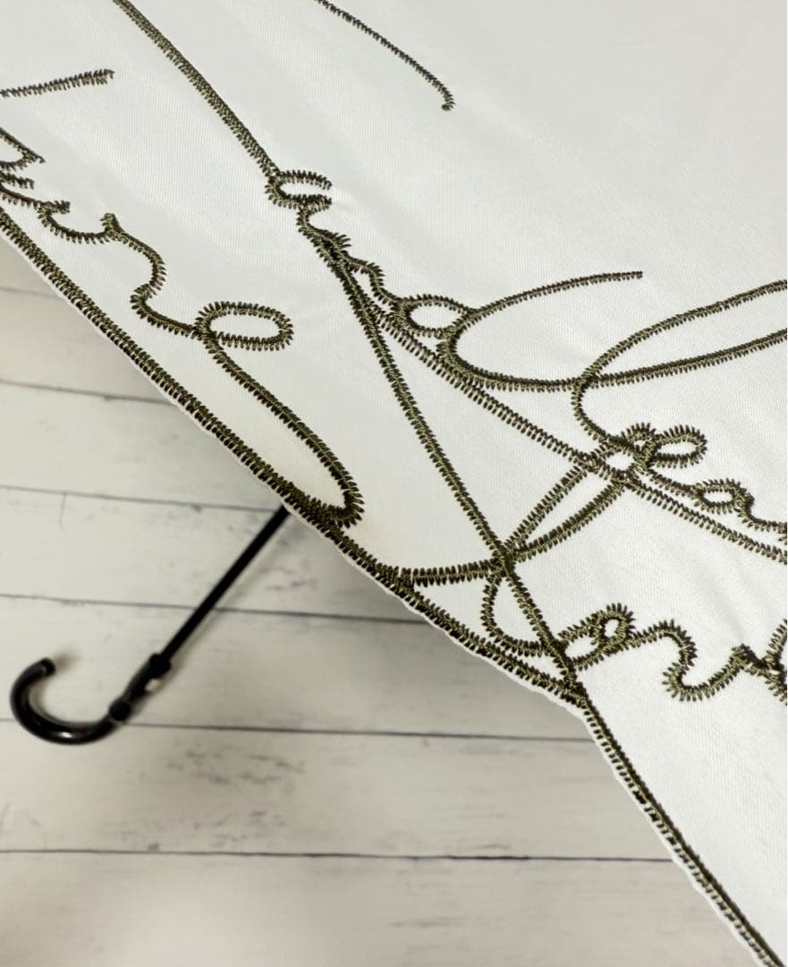 新品　ビューランス カリグラフィー刺しゅう柄 晴雨兼用傘