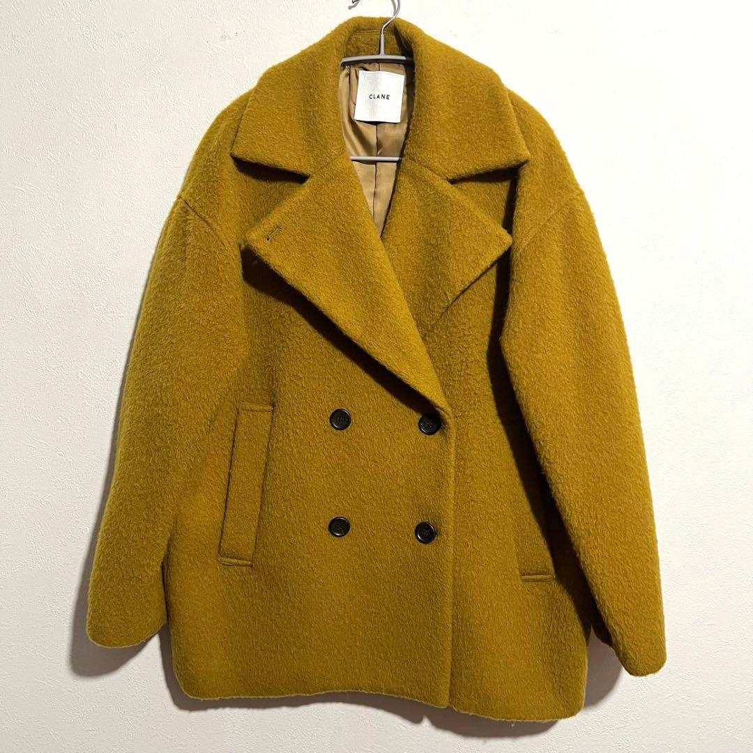 キャサリン様 clane OVER LINE DOUBLE COAT イエロー