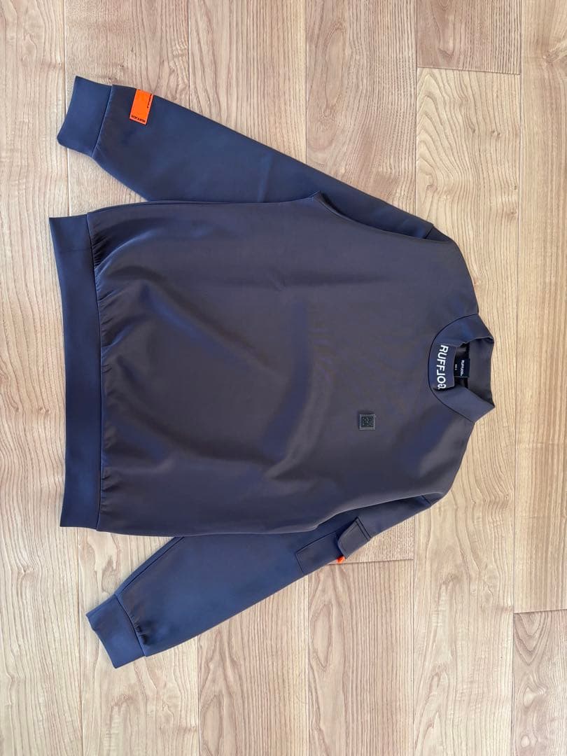 ラフロッグ　バックフレームロゴモックネックシャツ　グレー　新品