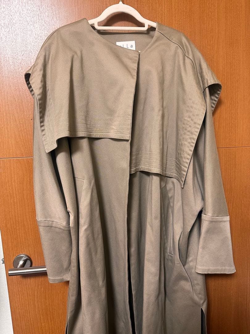 ella_selectshop コットンツイルアシンメトリーコート ベージュ