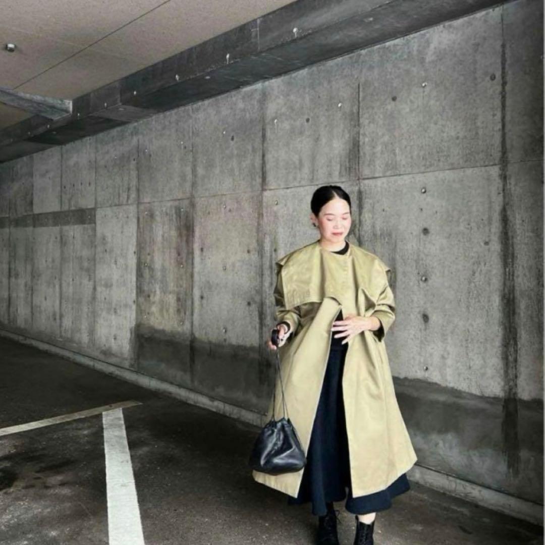 ella_selectshop コットンツイルアシンメトリーコート ベージュ