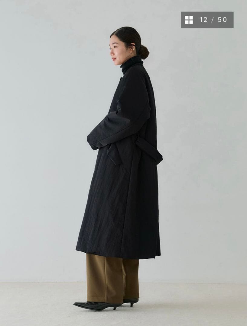 crewre クルーレ　2way ノーカラーパファーコート　サイズ3 ブラック