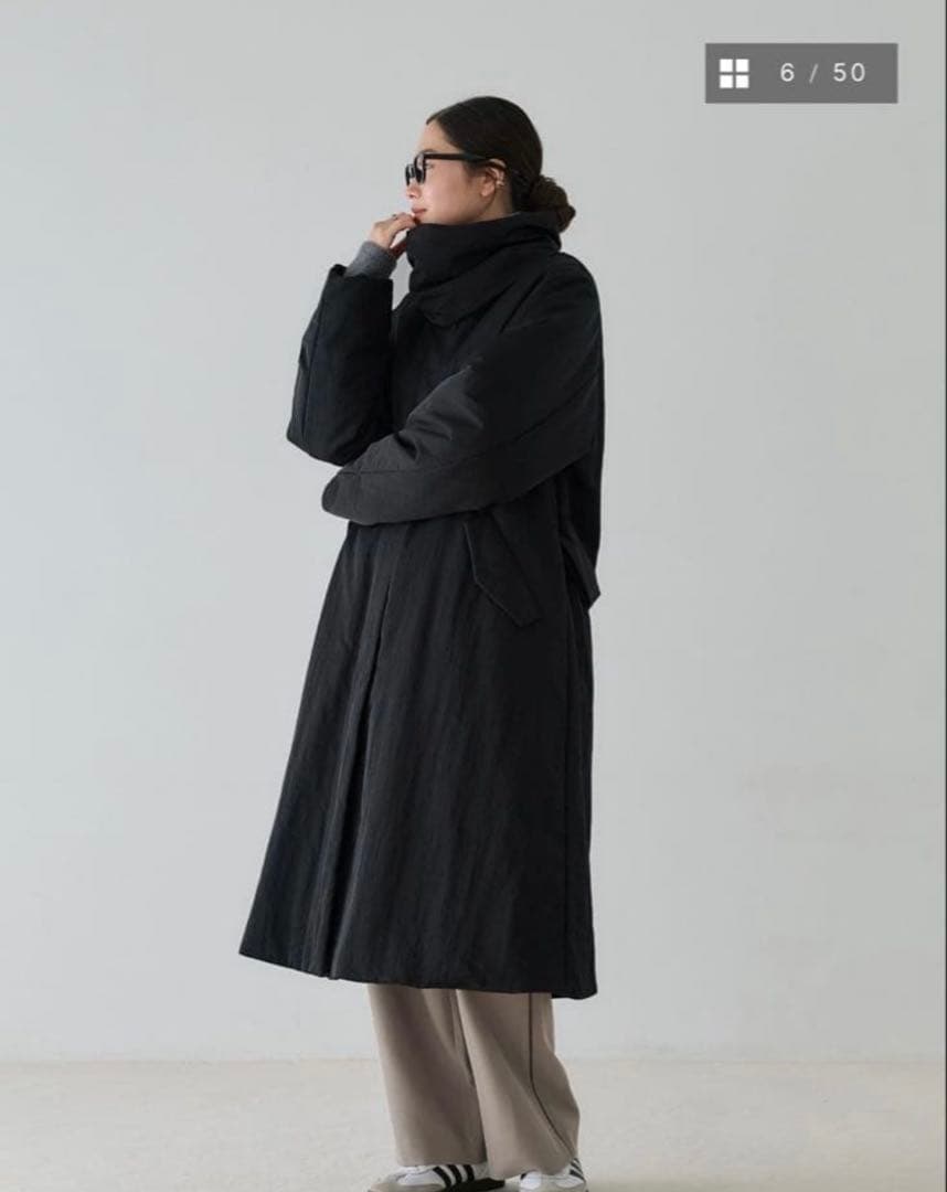 crewre クルーレ　2way ノーカラーパファーコート　サイズ3 ブラック