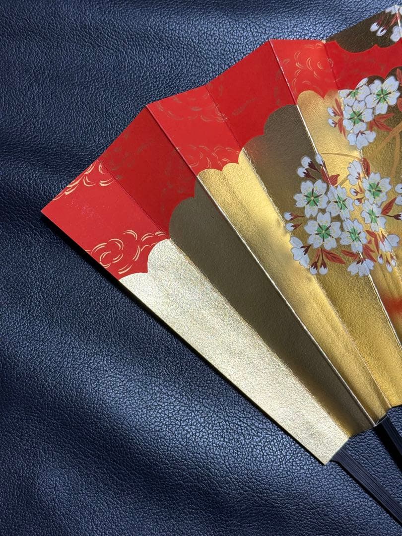 扇子　32cm 宮脇賣扇庵　金　桜　飾り扇　飾舞扇　舞扇子　舞踊　着物
