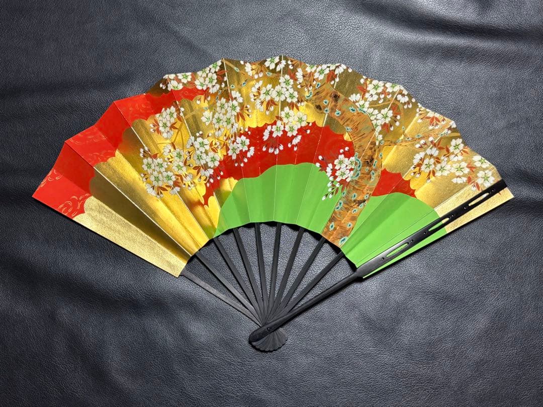 扇子　32cm 宮脇賣扇庵　金　桜　飾り扇　飾舞扇　舞扇子　舞踊　着物