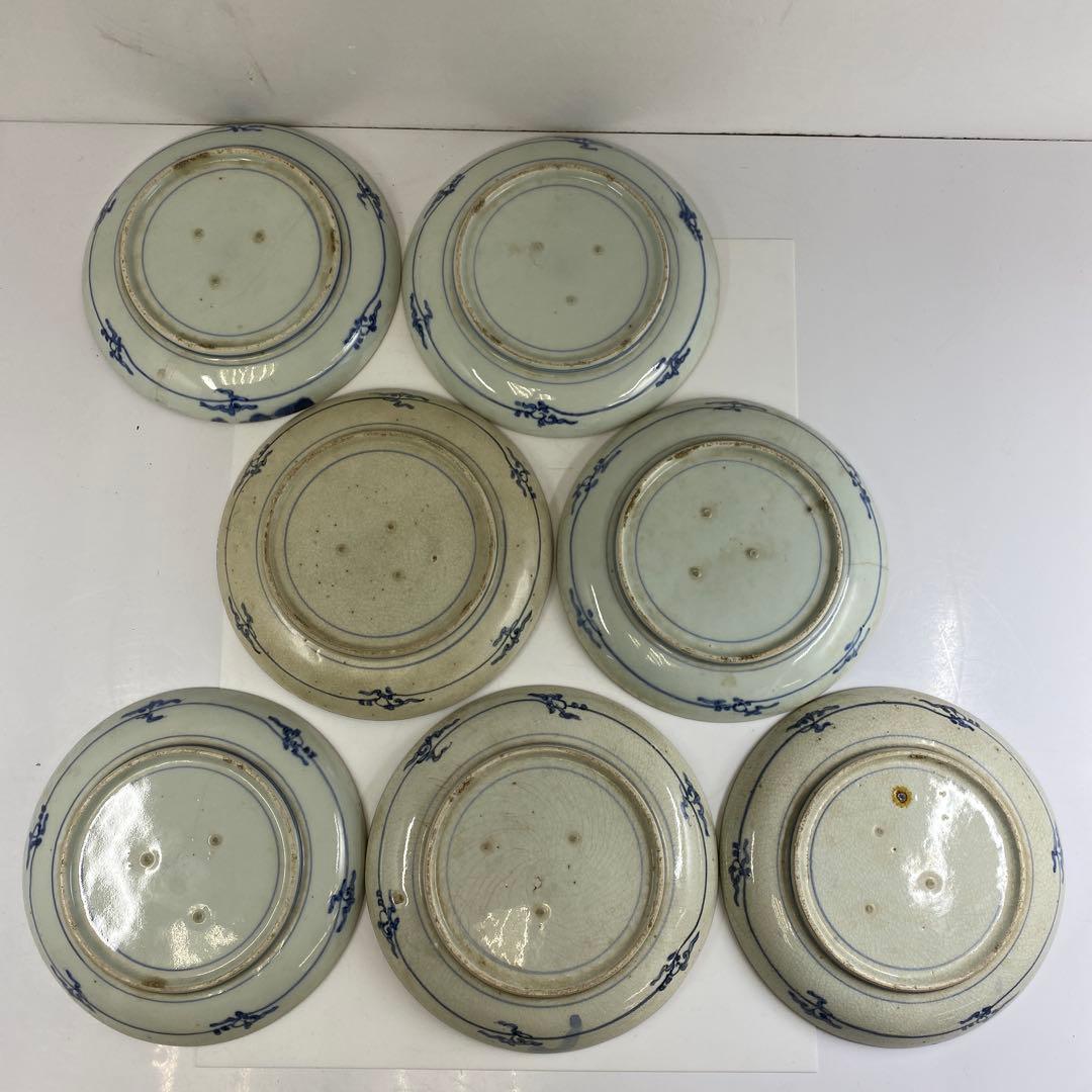 古伊万里　七寸皿19点　木箱付　東Y7-0220①タエチ