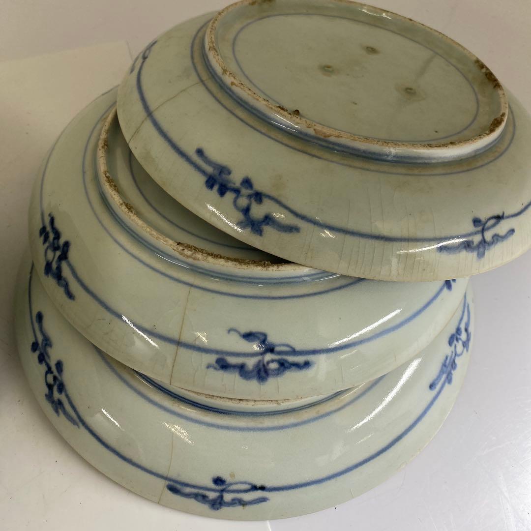 古伊万里　七寸皿19点　木箱付　東Y7-0220①タエチ