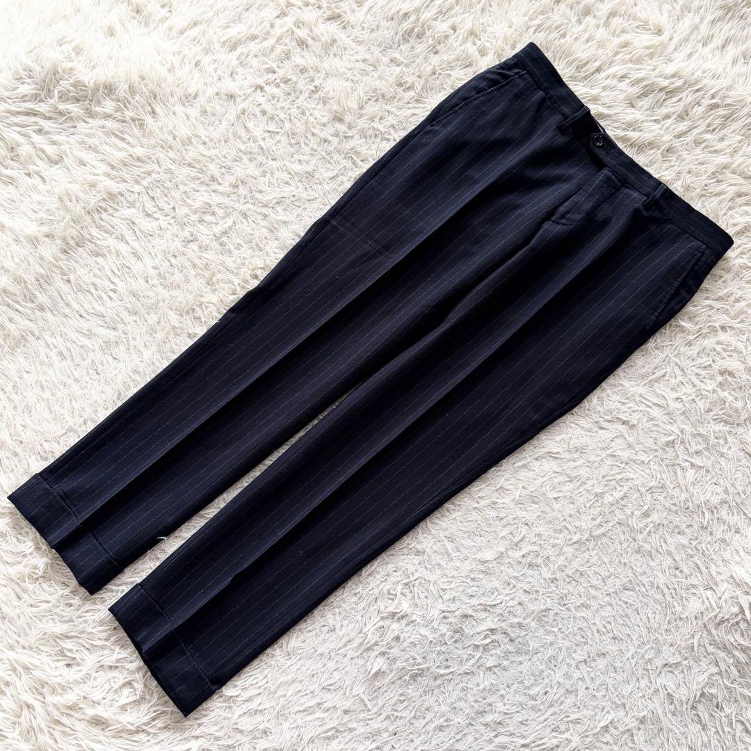 <美品>TAGLIATORE モンテカルロ 秋冬 ウール ネイビー スーツ 46