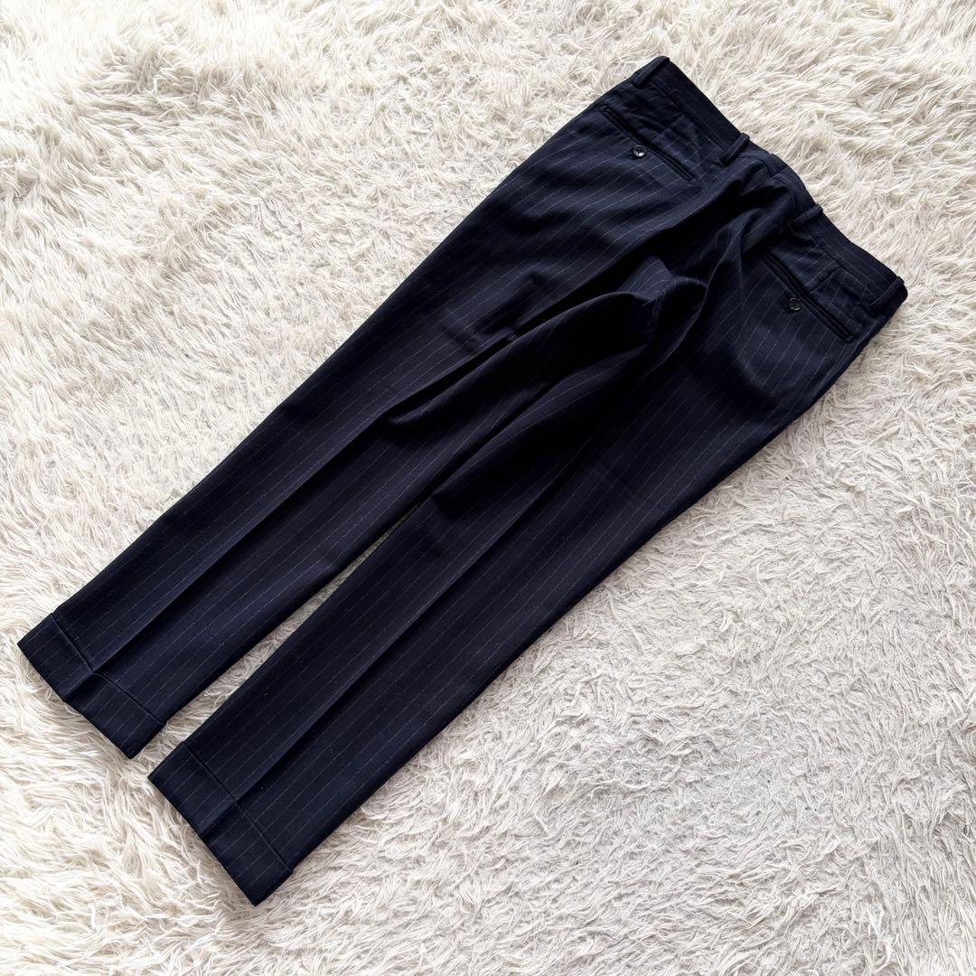 <美品>TAGLIATORE モンテカルロ 秋冬 ウール ネイビー スーツ 46