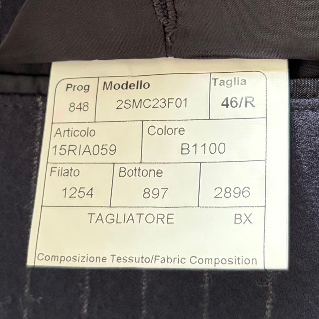 <美品>TAGLIATORE モンテカルロ 秋冬 ウール ネイビー スーツ 46