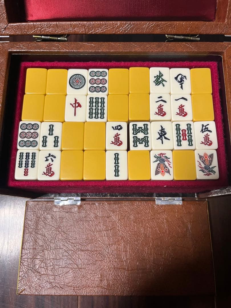 麻雀セット 安達商標 ブラウン　ビンテージ　高級
