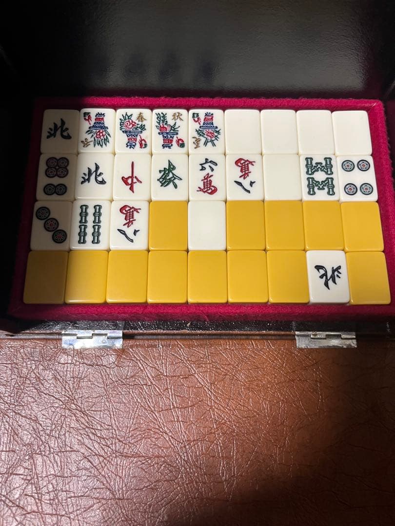 麻雀セット 安達商標 ブラウン　ビンテージ　高級