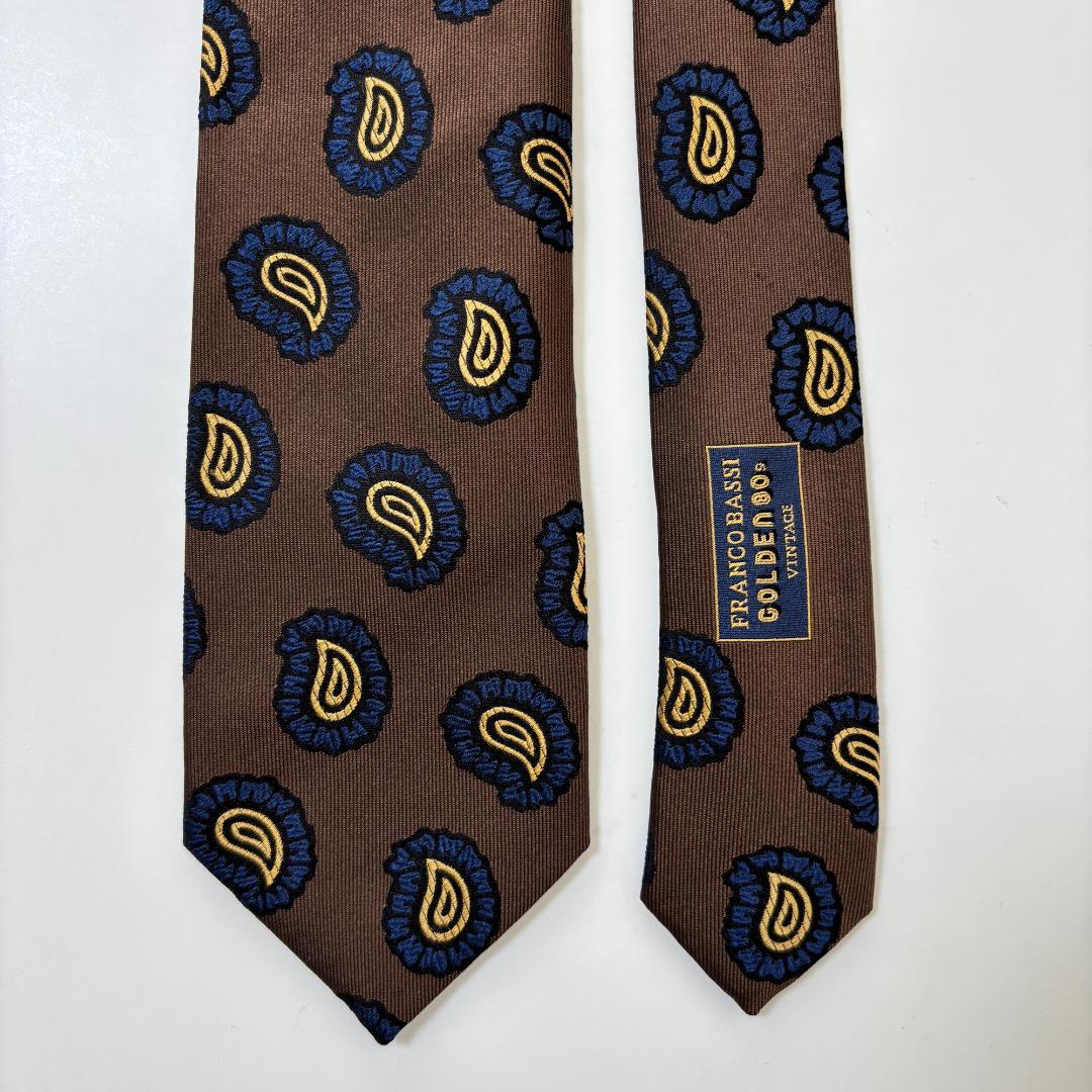 FRANCO BASSI フランコバッシ ペイズリー ジャカード　ネクタイ ③