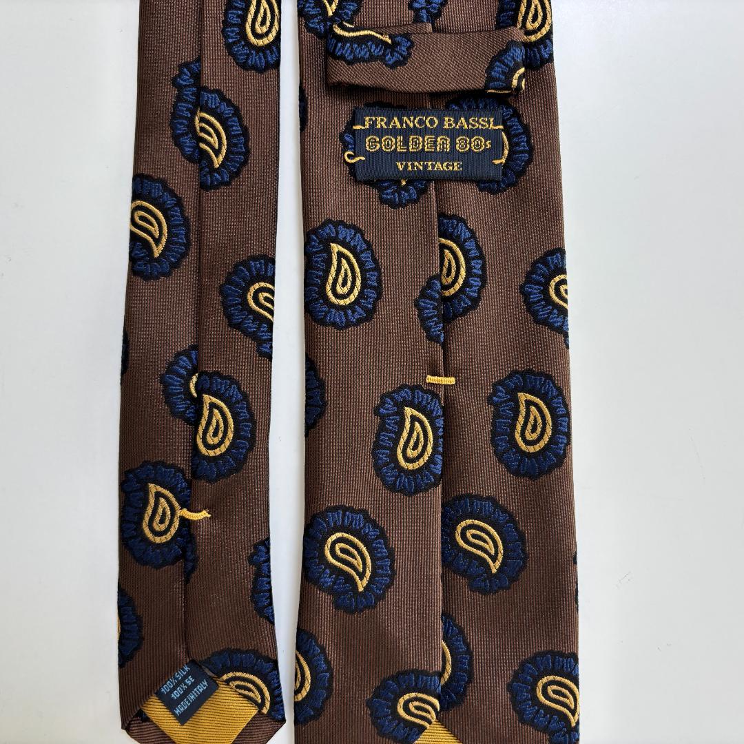 FRANCO BASSI フランコバッシ ペイズリー ジャカード　ネクタイ ③