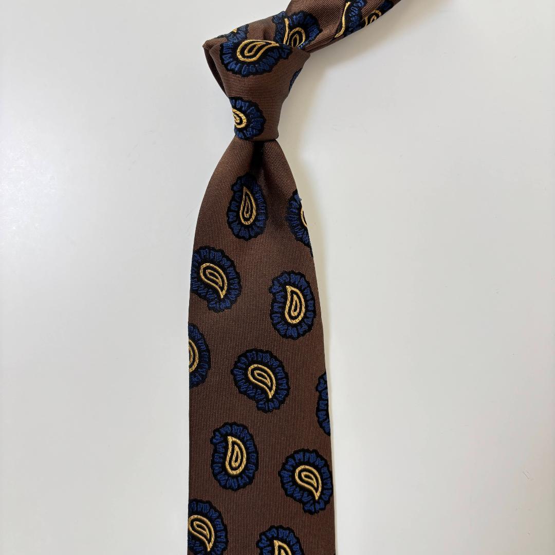 FRANCO BASSI フランコバッシ ペイズリー ジャカード　ネクタイ ③