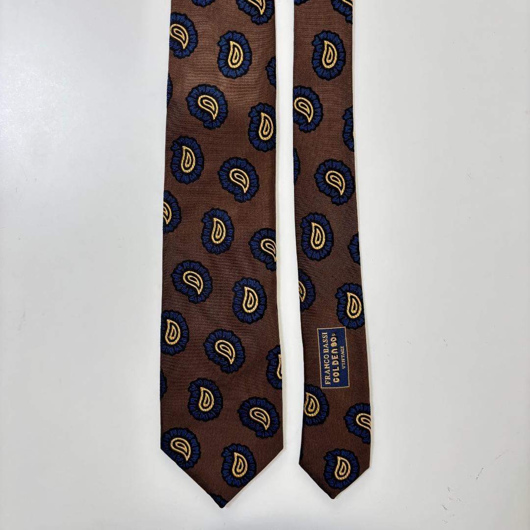 FRANCO BASSI フランコバッシ ペイズリー ジャカード　ネクタイ ③